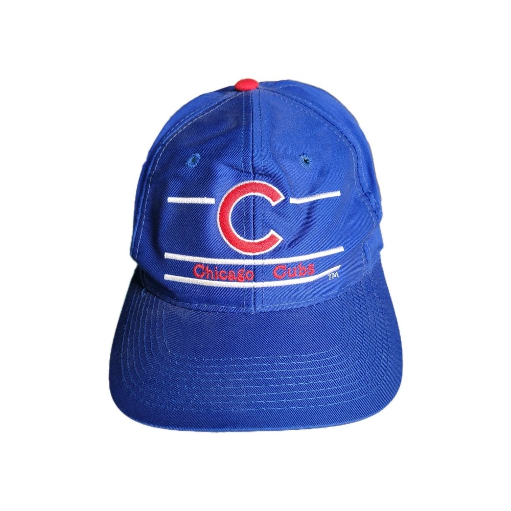 Vintage Chicago Cubs Hat Cap The Game Snapback Blue Split Bar MLB Baseball